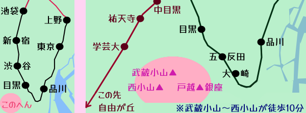 �n�}�B�R����̗ւ�ڍ����琼��ɏo��������B�i��`���ԁ��R����̂t���̒�ƁA�a�J���玩�R���u���ʂ𐼓쐼�ɐi�ޓ��}���̊Ԃɕ������R�E�����R�E�ˉz����Ƃ������ꏊ������B�������R�`�����R���k��10���B