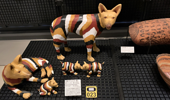 ���̂��_�ȎȖ͗l�œh�����f�B���S��Ƃ̖ؒ���B�q�f�B���S����C�A�@��˂����킹�Ă郌�C�A�E�g���D���B�E�ɂ͋���Ȕ��̂悤�Ȗؐ��e��u�N�[�������v�����؂�Ă���