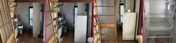 ������F�V�����①�ɂ�ʂ��₷���悤�����̃K���X�˂����O���Ď�O(����)�ɗ��Ă������䏊�E�V�����①�ɂ��䏊�ɐݒu���ꂽ�l�q�E�K���X�˂��ēx�Ƃ����Ɨ①�ɂƂ̊Ԃ�25cm�����Ȃ��E�܂���������ĂȂ��①���B