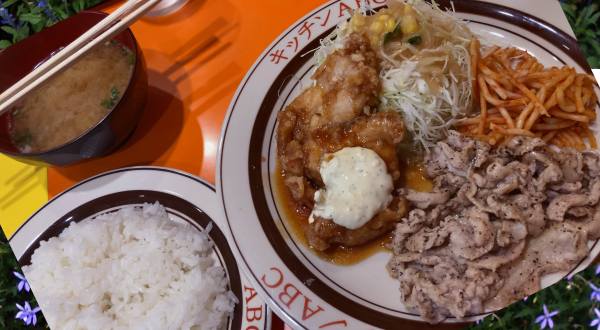 池袋・黄金のハートをもった給仕さんのいる洋食屋のチキン南蛮・豚焼き肉盛り合わせ定食画像